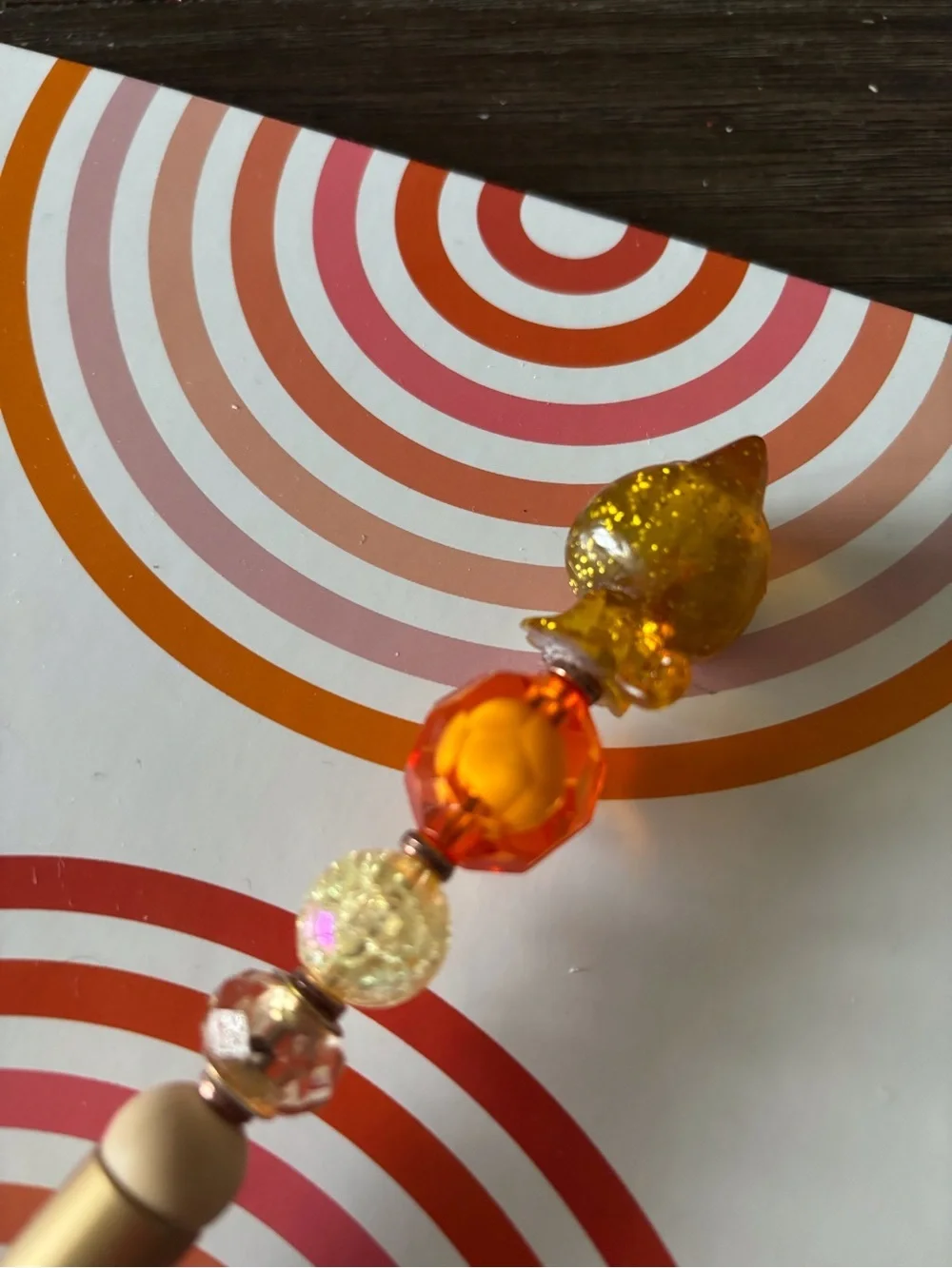 Disney Doorables: Tangled: Glitter Pascal handmade beaded pen
